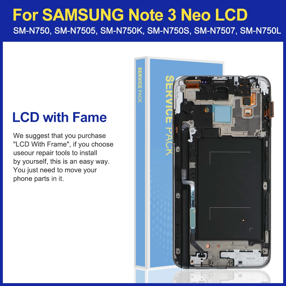 5.5\'\' AMOLED LCD Display For Samsung Galaxy Note 3 Neo mini N7505 SM-N7505 LCD Display Touch Screen Digitizer Assembly