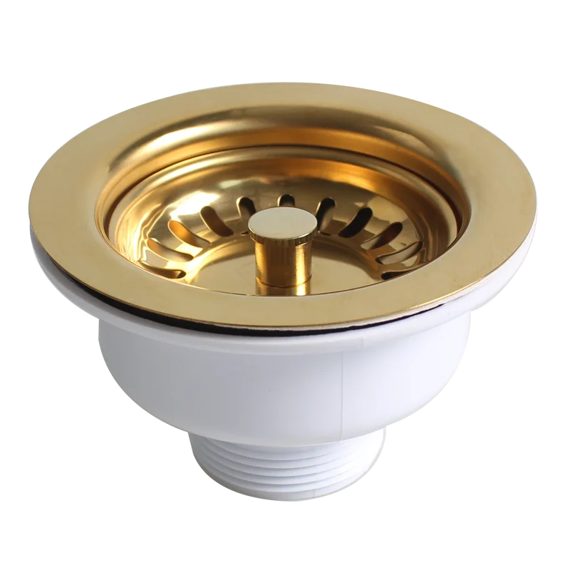 Talea Drain Sink Strainer 114mm Steel Ball Bowl Body Downcomer Gold Plated  PVD Material Sink Accessories XK223C034