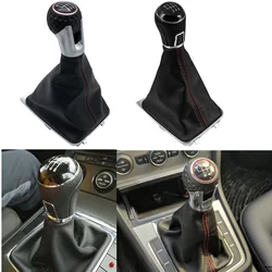 For Volkswagen VW Golf 7 A7 MK7 GTI GTD 2013 2014 2015 2016 2017 2018 Gear Stick Lever Shifter Knob With Leather Boot Cover Case