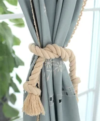 Woven Macrame Curtain Tieback Holder Hooks Tie Backs Living Room Bohem Decoration Accessories Holdback Curtain Straps