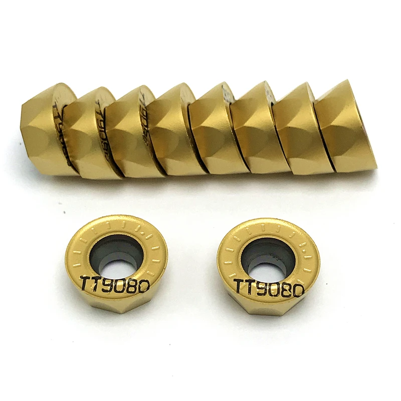 Inserção de gerencio cilíndrica rpmt1204 tt9080 do metal do cortador de trituração do cnc da inserção do carboneto de rpmt1204 m c tt9080 para o aço inoxidável