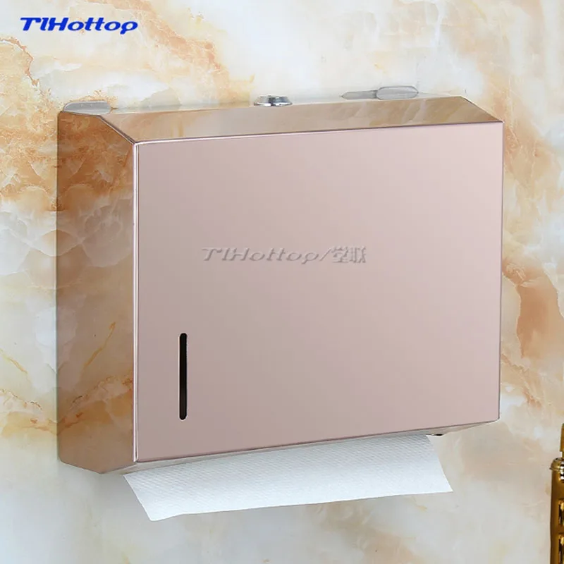 262*205*83mm Stainless Steel Manual Holder Dispenser Paper Towel Rack Butterfly Crown Gold Blue YH8013