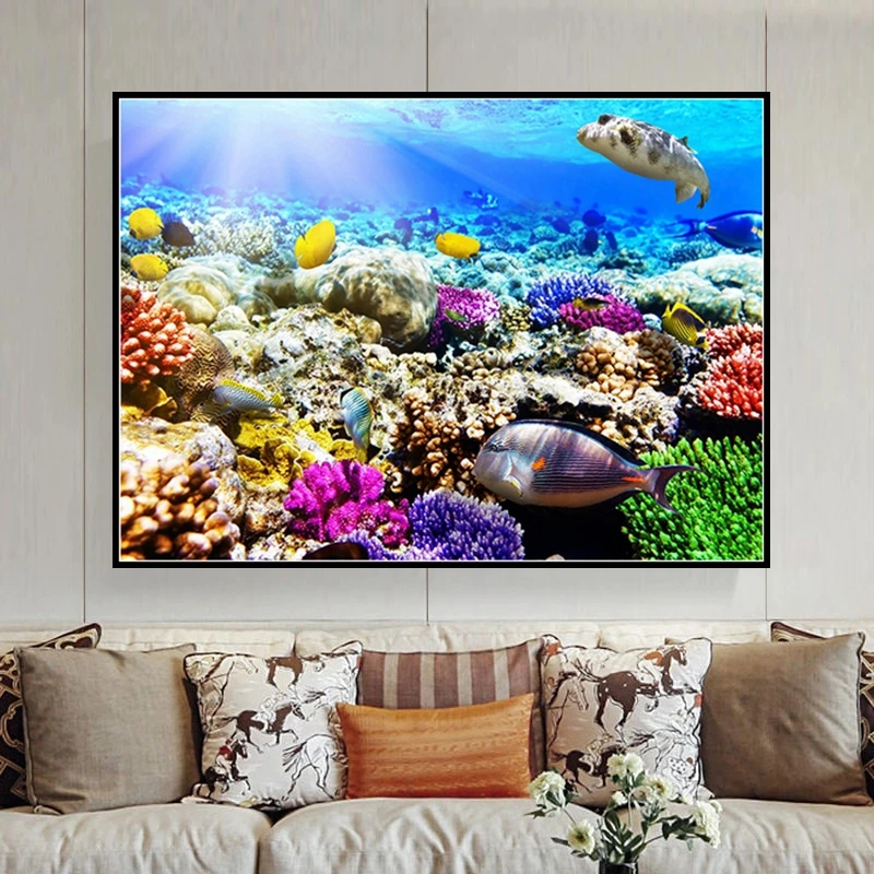 Underwater World 5D Diamond Painting Cross Stitch Kits Fish And Sea turtle Picture Of Rhinestone DIY Mosaic Diamond Embroidery