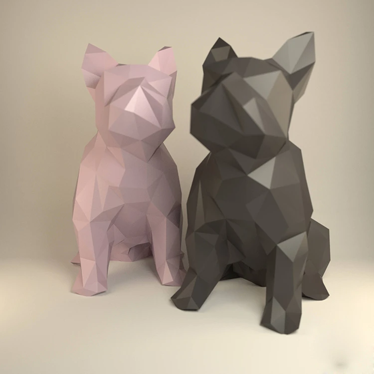 3D Papercraft Paper French Bulldog Wall Cat Black Bedroom Decor Art Garden Decorations Home Hallway Party Decorations Diy Toys