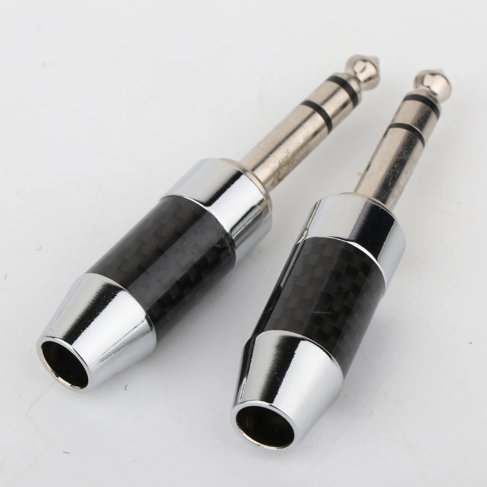 2pieces Headphone Adapter 6.5mm To 2.5 3.5 4.4mm Jack Audio Converter Carbon Fiber 6.35 6.3 6.5 Earphones Male Female Connector