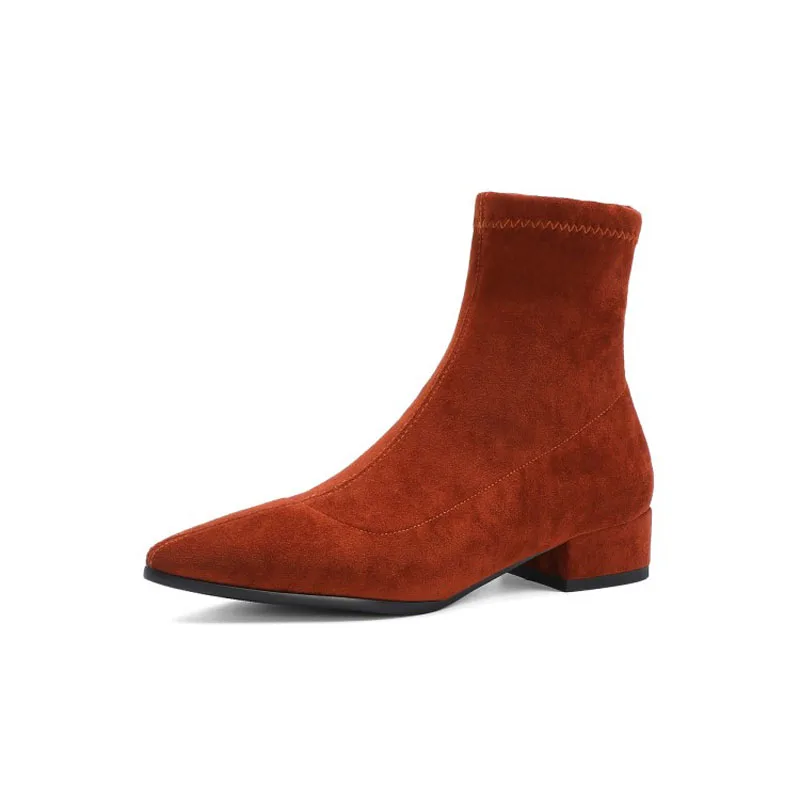 Oversize Large size Big Size Pointed Suede Boots boots women shoes ankle boots for women ladies boots shoes woman winter