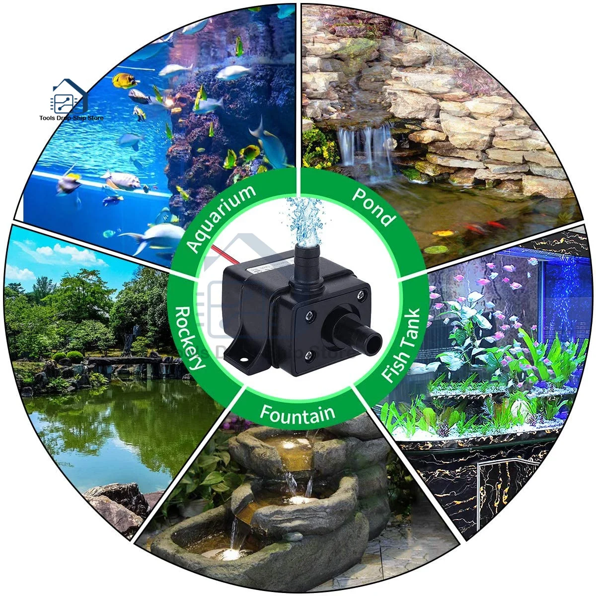DC 12V 240L/H Micro Submersible Aquarium ปั๊มน้ำมินิปั๊มสำหรับถังปลา Super Sound-ปิดกันน้ำ