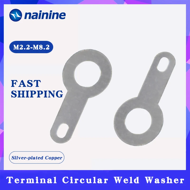 100Pcs Silver-plated Copper Single Head Soldering Terminal Circular Weld Washer Welding Sheet Soldering Lug