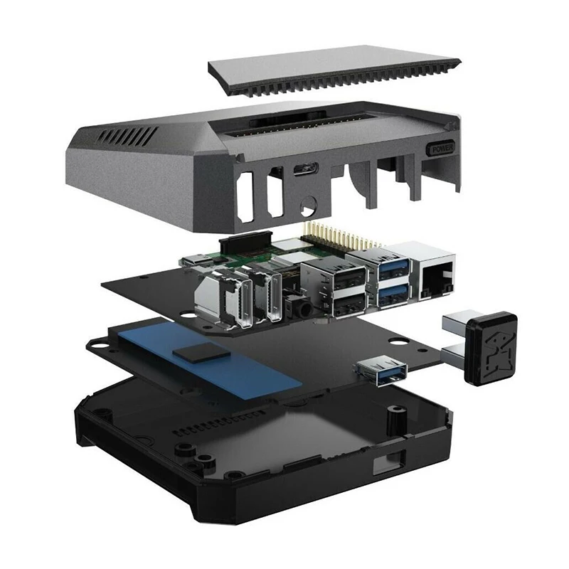 Argon Een M.2 Raspberry Pi 4 Aluminium Case Met M.2 Uitbreiding Slot M.2 Sata Ssd Doos