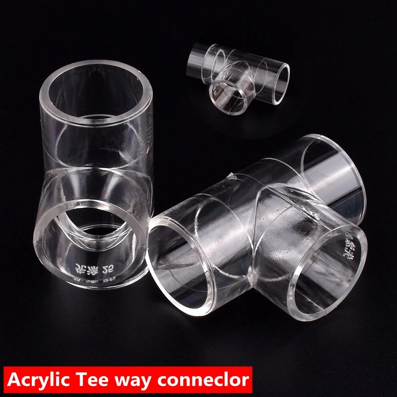 

1-3Pcs 20mm 25mm 32mm Socket Acrylic Tee way conneclor Transparent Fitting Connector Aquarium Tank Connector Pipe joint