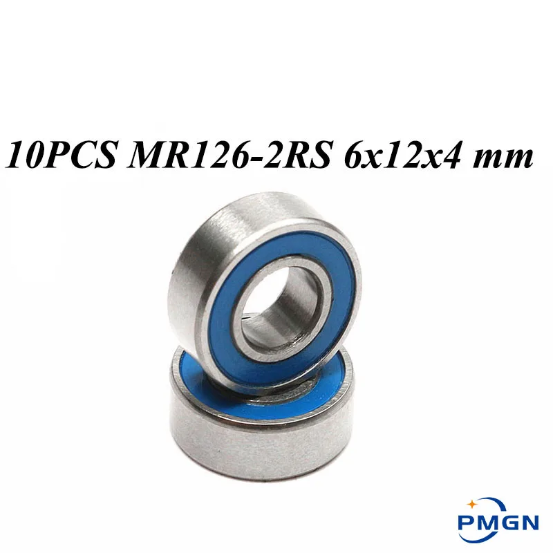 10PCS ABEC-5 MR126-2RS MR126 2RS MR126 RS MR126RS 6x12x4 mm Blue rubber sealed miniature High quality deep groove ball bearing