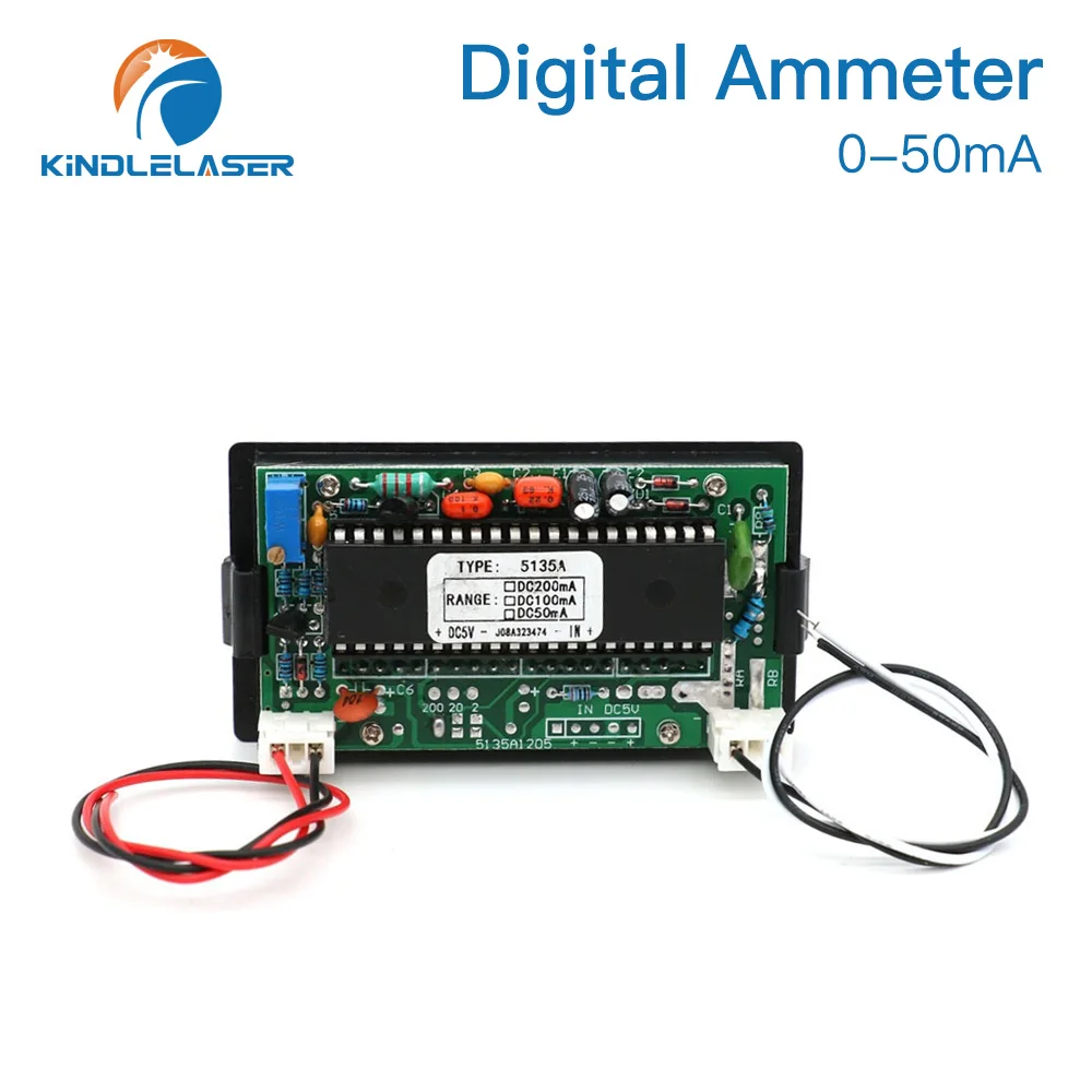 Kindgelaser-amperímetro Digital LED de 50mA, corriente de Panel de Medidor de amperios analógica DC 0-50mA para máquina cortadora de grabado láser CO2