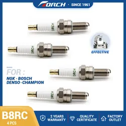 4PCS Bujías Antorcha B8RC Reemplazar para Velas CR8E CR8EB C8E Denso U24ESR-N U24ES-N SUZUKI 09482-00456 YAMAHA 90793-20033