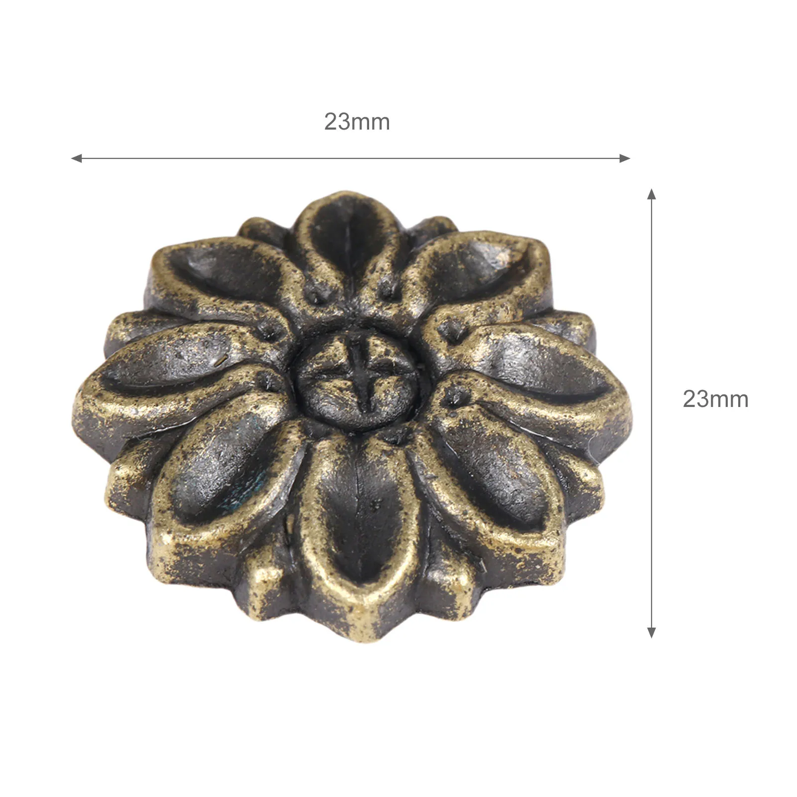 10pcs Alloy Corners Cabochon Ancient Flower Flatback Alloy Embellishment Patch Scrapbook Vintage Decor Wood Jewelry Box 23mm