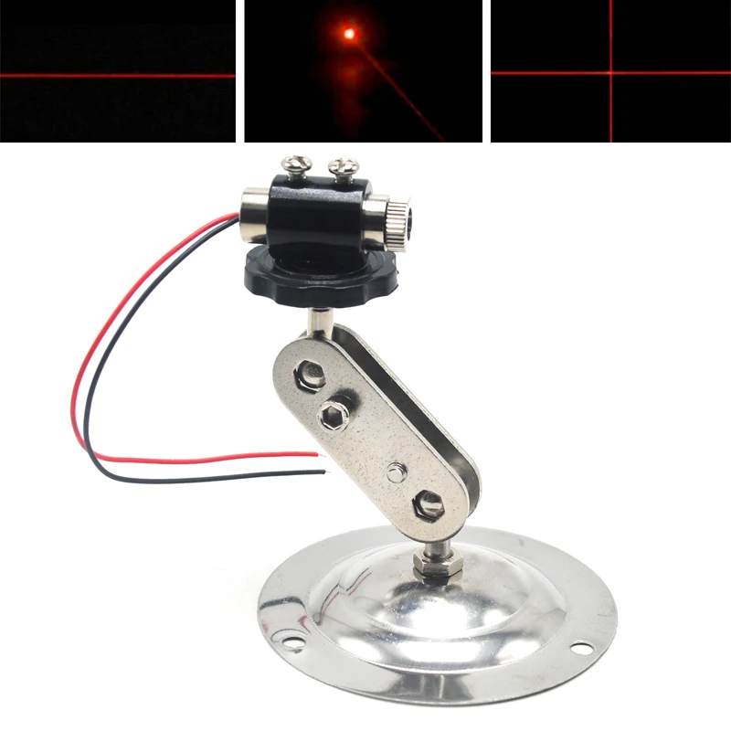 

650nm 5mW Red Dot/Line/Cross Focusable Laser Diode Module Locator with 12mm Holder HeatSink