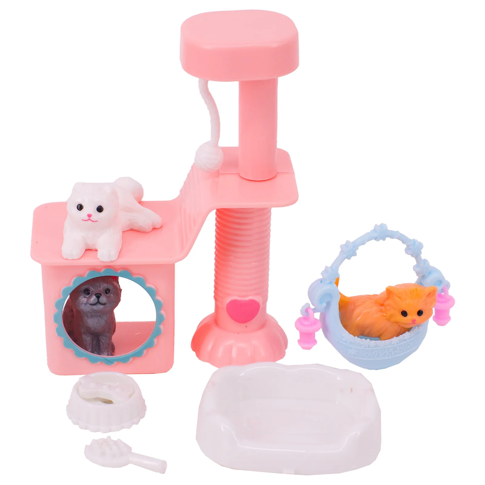 Barbies Princess Doll accessori Cute Pet + Cat Climbing Frame Animal Simulation Model Interactive Mini Plastic children's Toy