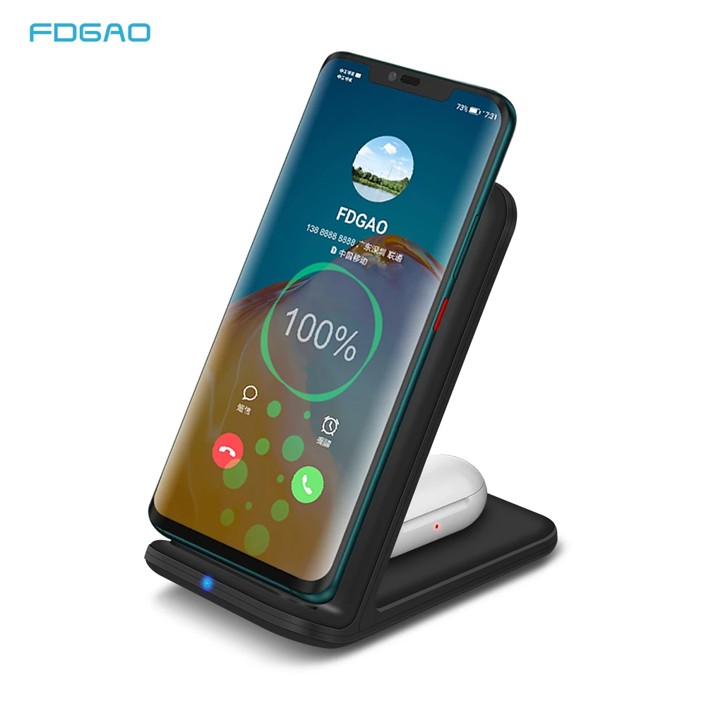 20W Wireless Charger Dock Station 2 in 1 Fast Charging Stand For iPhone 15 14 13 12 11 XR Airpods 3 Pro Samsung S23 S22 S21 S20