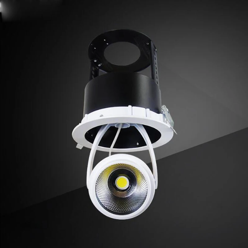  10pc 15W 20W 30W LED Trunk Light Stretchable AC 110V 220V LED Gimbal Light COB Downlight Gimble Lamp Embedded Spot Light