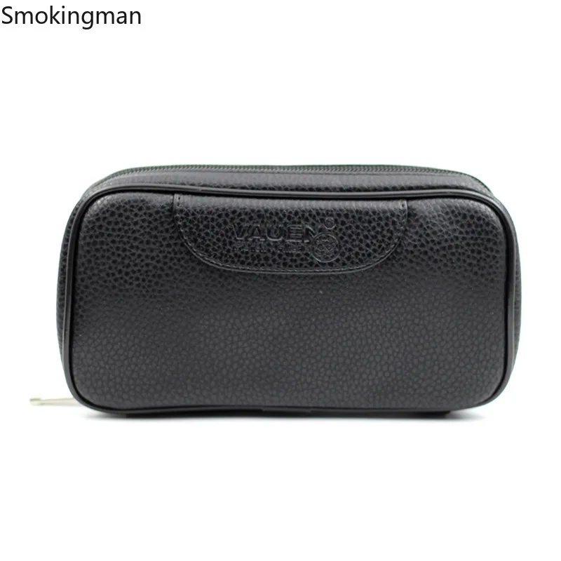 Leather Pipe Bag Bag Black/Brown Lychee Pattern Tobacco Bag Portable Pipe Accessories Smoking Set Tobacco Bag Kit pipe pipes