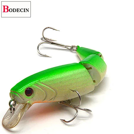 Multi Abschnitt Meer Bass Harte Angelköder 3D Augen 1PCS Wobbler Minnow Swimbait Gefälschte Harte Köder Künstliche Wobbler Karpfen Tackle