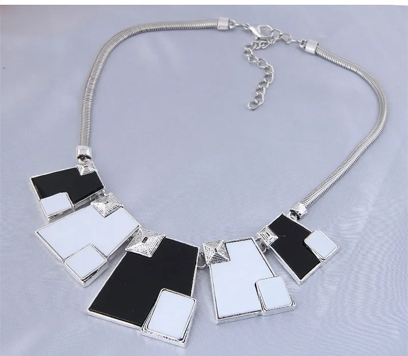 Fotografia 5: Kymyad gargantilha colar para mulheres, de liga geométrica, bijuterias femininos, simples e estiloso de correntes robustas