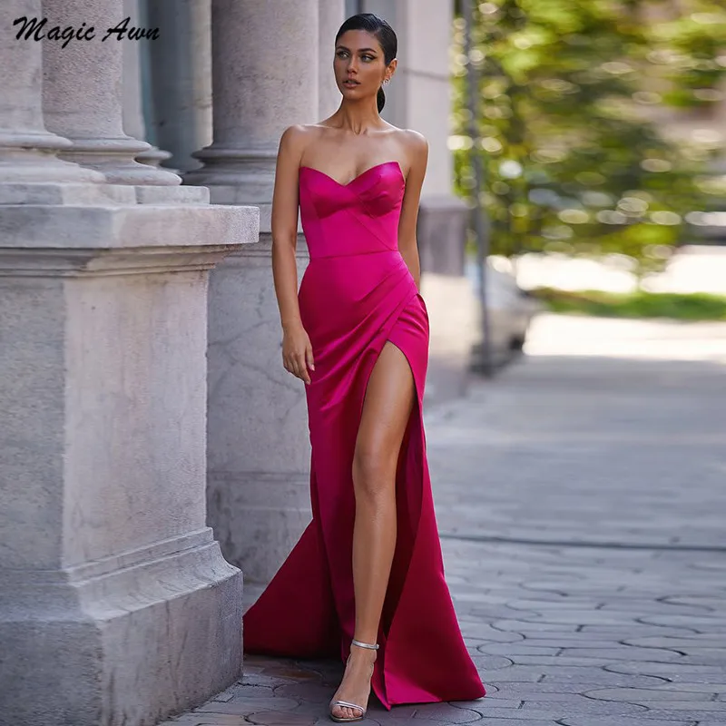 Magic Awn-Vestidos de Fiesta de sirena para mujer, Sexy, ceñido al muslo con escote Corazón, vestidos formales de fiesta de Noche, Vestidos de celebridades