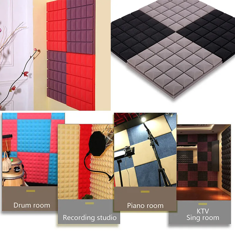 25x25x5cm Studio Acoustic Foam Sound Proofing Protective Sponge Soundproof Absorption Treatment Panel Sealing Strips