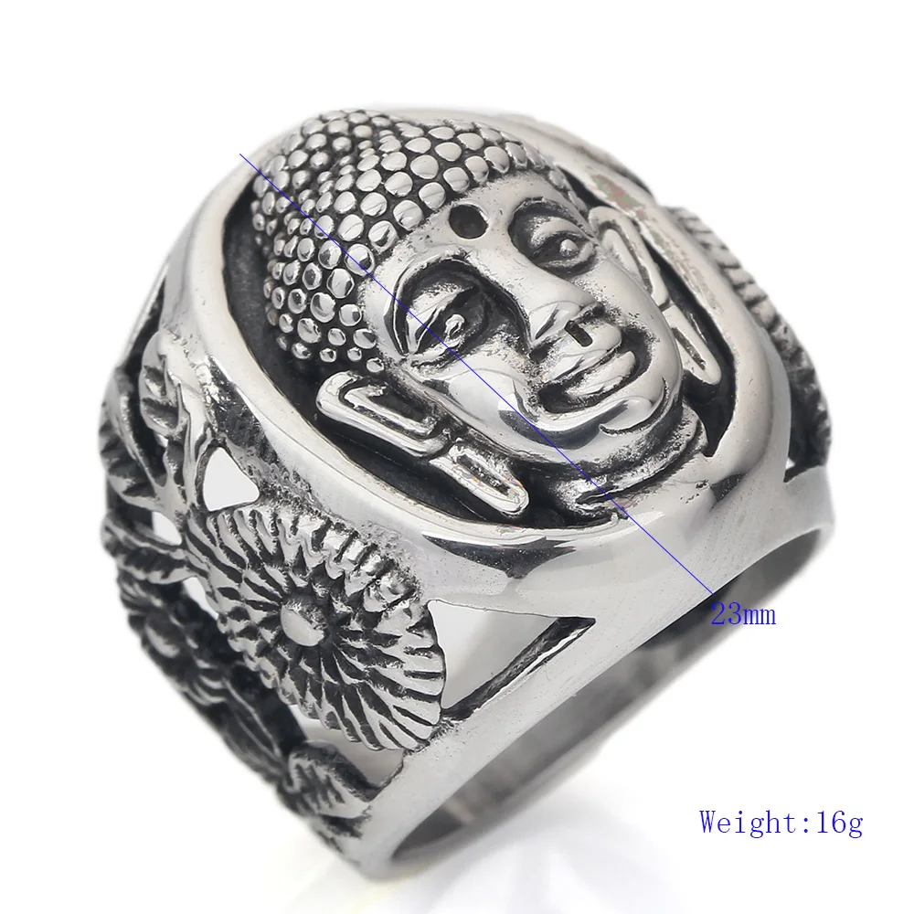 New Standard Buddha Bless Ring Stainless Steel Buddhism Jewelry Rings Wholesale Price