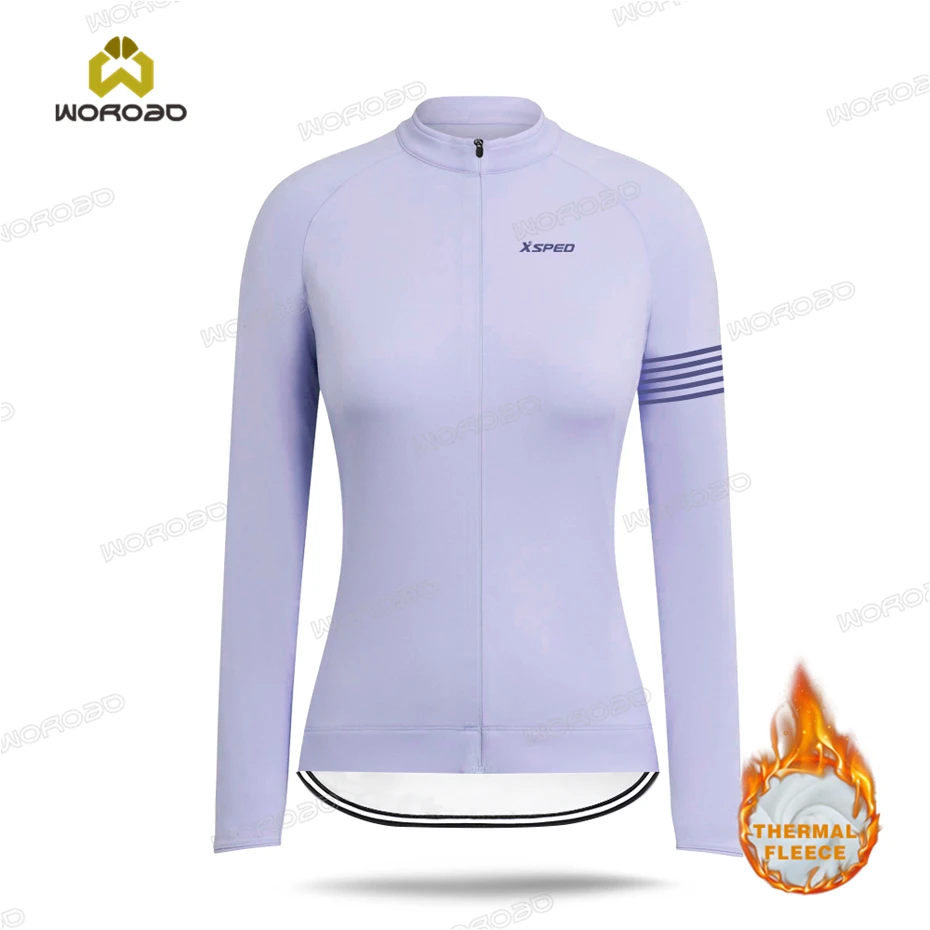 Winter Cycling Clothing Jersey Thermal Fleece Woman Long Sleeve Shirt Lady MTB Road Bike Tops Training Uniform Maillot Ciclismo