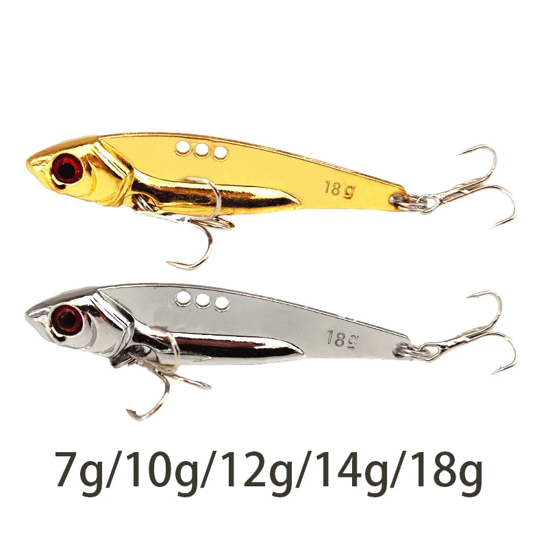 

1pc Metal Spinner Spoon Fishing Lures 7/10/12/14/18g Gold Silver Artificial Bait With Feather Treble Hook Trout Pike Bass Tackle