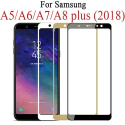 9D Full Protective Glass on For Samsung Galaxy J4 J6 A6 A8 Plus A5 A7 J7 J8 2018 Glas Tremp A750 A730F Samsun Sumsung Galaxy