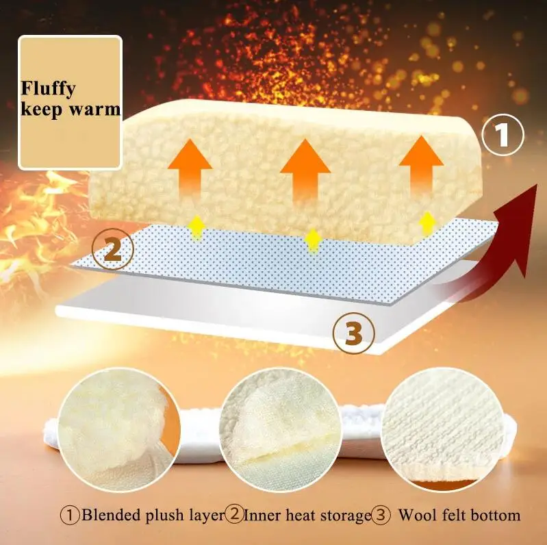 Warmth Lamb Wool Insole Increased Insoles Men Women 1.5cm/2.5cm/3.5cm Height Lift soft bottom comfortable Inserts Shoe Pad image 3