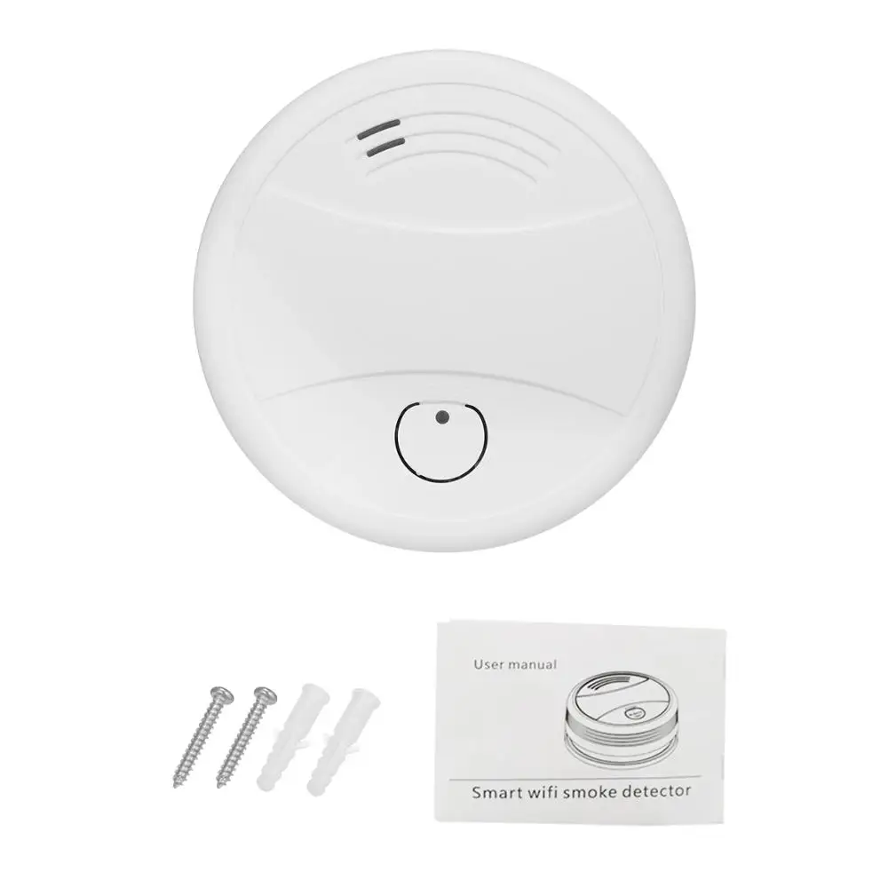 Standalone Smoke Detector Sensor Work with Wireless Tuya Smart Life App Control Firefighters for Fire Alarm Home Security System