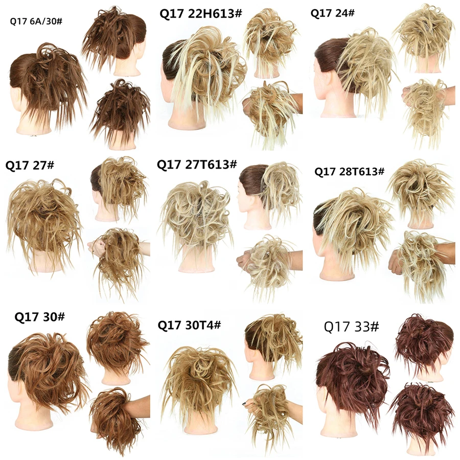 Syntetyczny Messy Scrunchies elastyczny przyrząd do przedłużania włosów przyrząd do koka z włosów prosto Updo Hairpiece High Temperture fibre naturalne sztuczne włosy