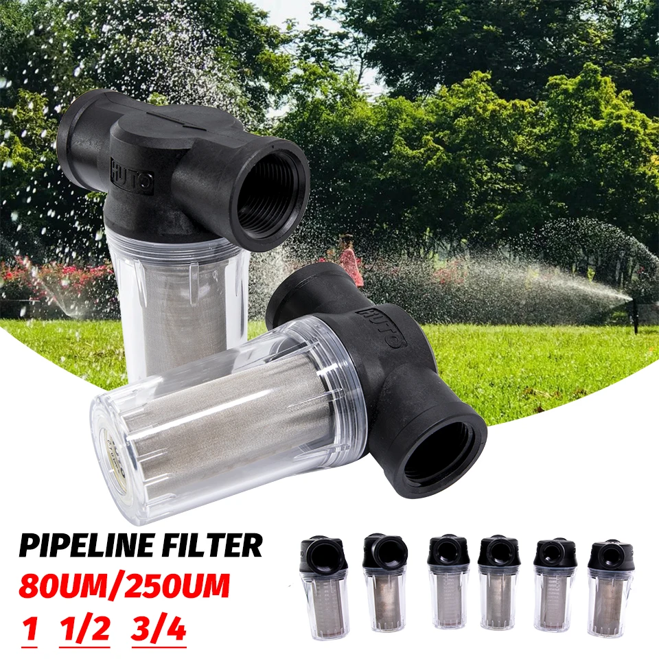 1Pcs Garden Pond 1/2inch 3/4inch 1inch Inline Mesh Strainer Water Pump Filter Irrigation High Flow Pipeline Filter