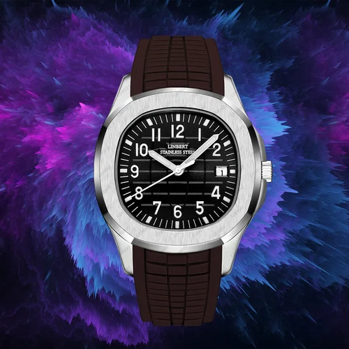 Imagen 2 del producto LINBERT-Reloj para hombre, reloj mecánico automático, digital, manecillas luminosas, acero inoxidable, 41 mm, nuevo, de lujo, resistente al agua