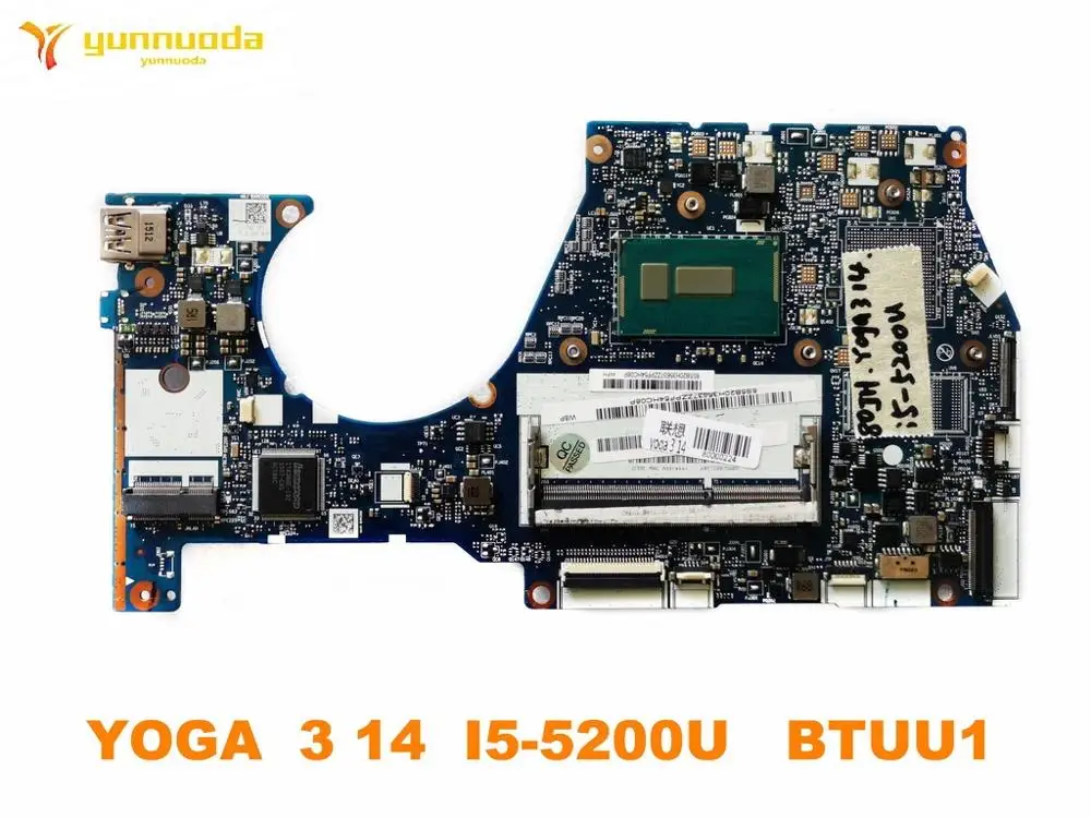 

Original for Lenovo yoga 3 14 laptop motherboard YOGA 3 14 I5-5200U BTUU1 NM-A381 tested good free shipping