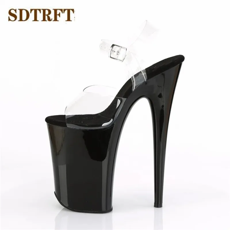 SDTRFT Zapatos Mujer Ankle Strap 9 Inch Fetish RED Sandals Summer 23cm Thin High Heels Pumps 13cm Platform Women Peep Toe Shoes