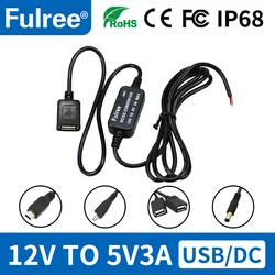 12 Volt Step Down to 5 Volt Taxi Car Boat Motorcycles Android Phone Mini Micro USB Port Charger 5.5*2.5mm Plug 12V-5V Converter