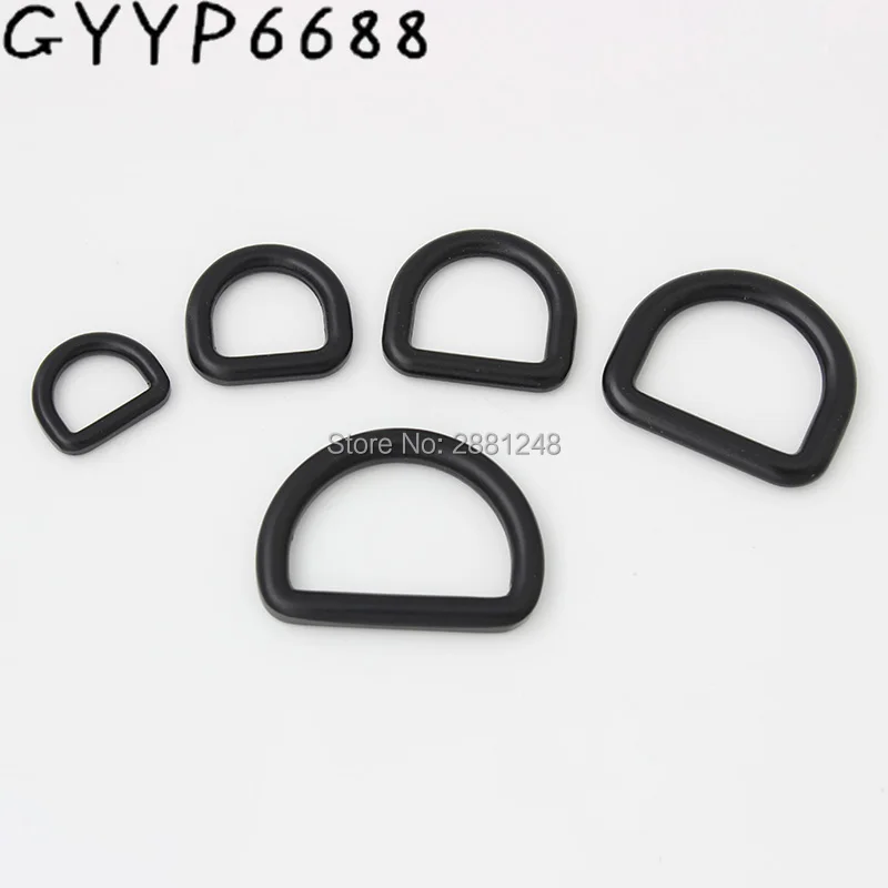 Lot de 10 à 30 anneaux en d pour sacs, 10mm, 13mm, 16mm, 19mm, 25mm, 32mm, noir foncé, accessoires métalliques, alliage moulé, solide, soudé,