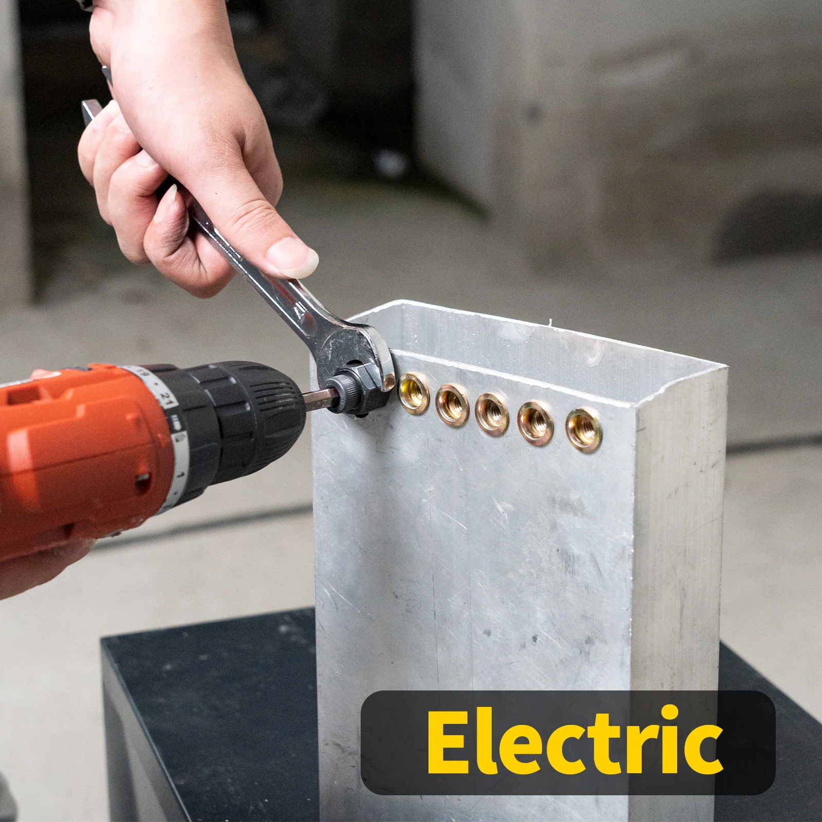 HIFESON 68PCS Rivet Gun Rivnut tool Steel Material Thread Pull Head Riveting Nut Iron Nut M3-M10 Multi Size Insert Nutsert Cap