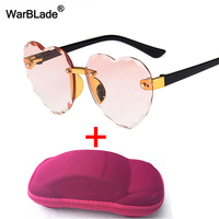 WarBlade Fashion Heart Kids Sunglasses Boys Girls Heart Rimless Sun Glasses Children Outdoors Travel UV400 Eyewear Oculos De Sol