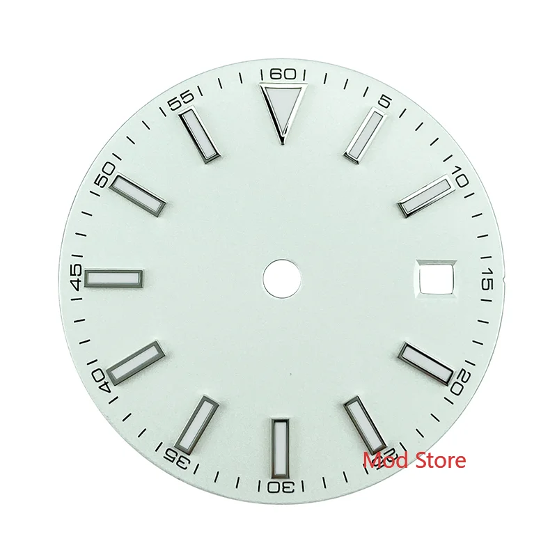 29mm White/Black Sterile Watch Dial 5-Minute Milgauss Style With Date Fit ETA2824 Miyota8215 Movement Wristwatch Plate Blue Lume