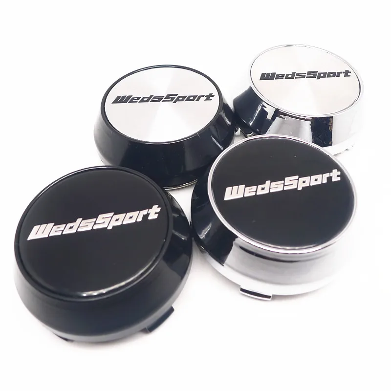 4pcs 60mm 56mm For WedsSport Weds Sport Wheel Center Hub Cap Car Styling Cover 45mm Emblem Badge Stickers Accessories