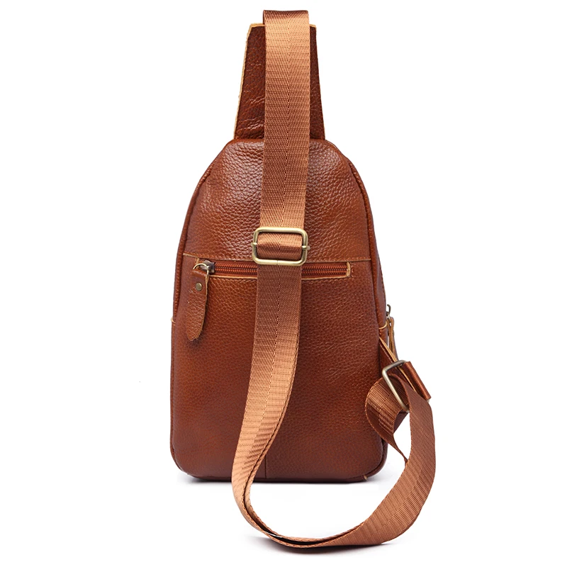 NIGEDU Vintage Genuine  Chest Bag Women Single Shoulder Strap Back Bags Travel Women Crossbody Bags Waist Belt Bag