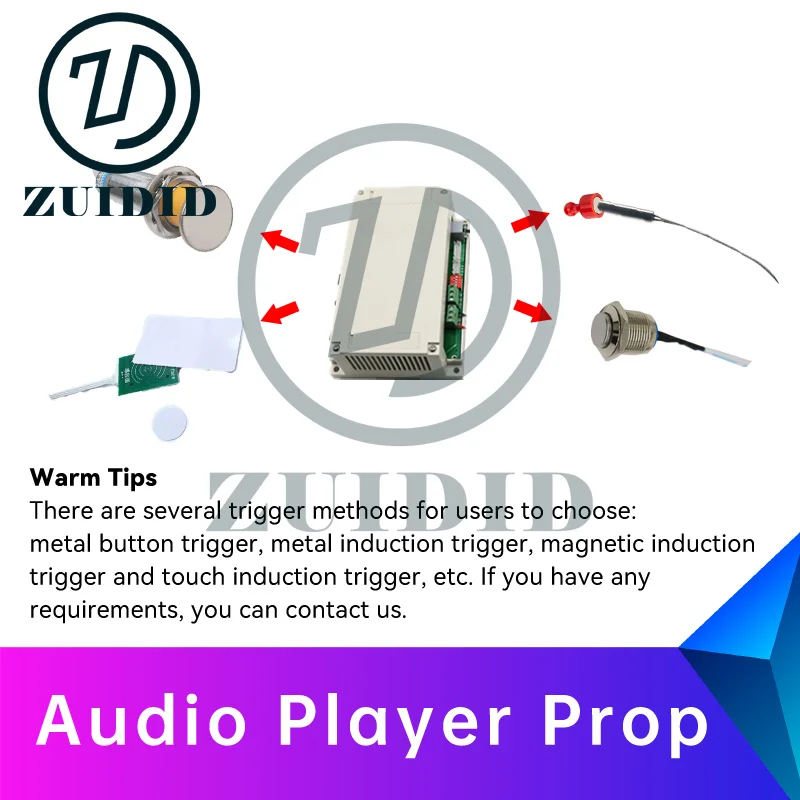 ZUIDID escape room Audio Player Prop  press metal buttons to get clue audios secret room escape game