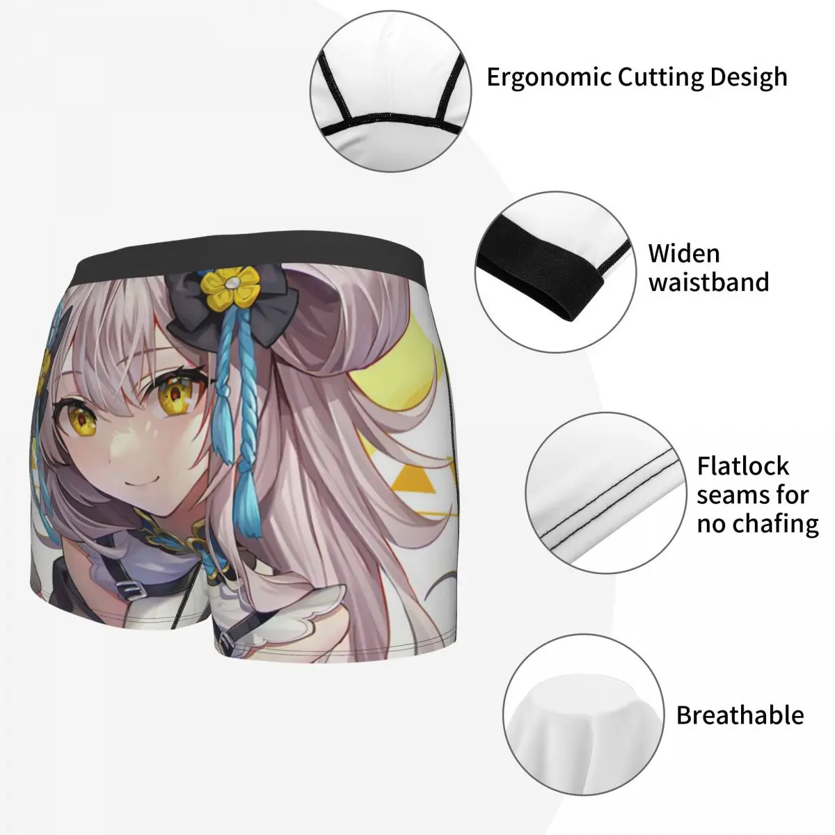 Anime Girl,The Captivating Key Underpants Breathbale Panties Male Underwear Print Shorts Boxer Briefs