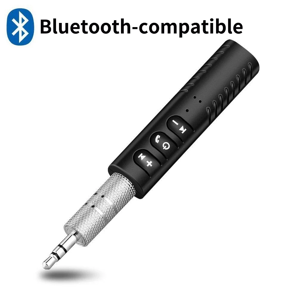 3.5mm JackClip-on Wireless Bluetooth-compatible Receiver Car kit Audio Music adapter with Mic for Headphone Speaker