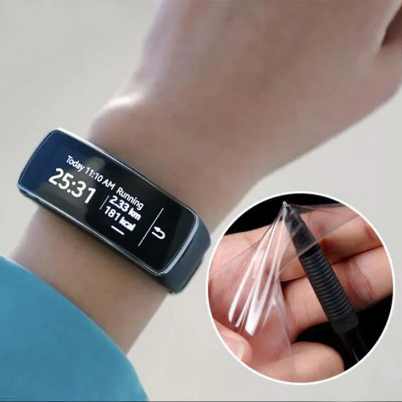 3 pçs anti-explosão macio tpu ultra hd claro película protetora guarda para samsung gear fit 2 fit2 r360 protetor de tela cheia capa