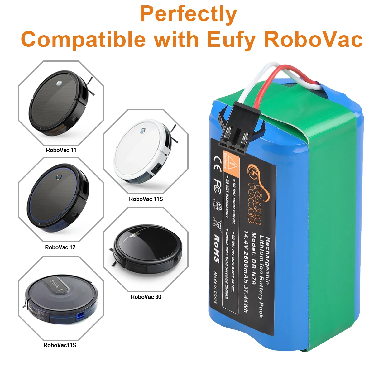 بطارية 14.4 فولت 2600mAh لجهاز Ecovacs Deebot N79 N79S DN622 Eufy Robovac 11 11S 11S Max 12 15C/S 30 30C 35C Conga excel 990.